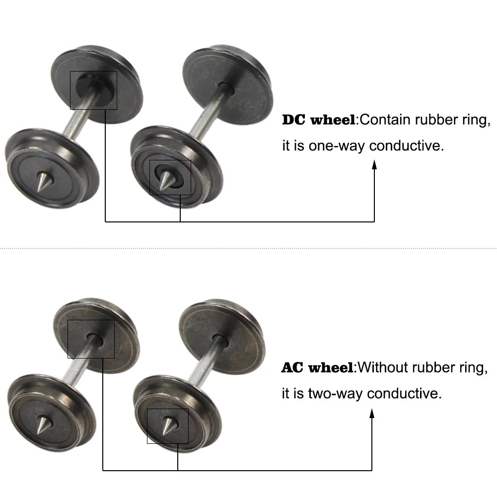 Evemodel Trains Part 12pcs HO Scale 1:87 36" Wheelsets Metal DC Wheels Metal Axle C8724