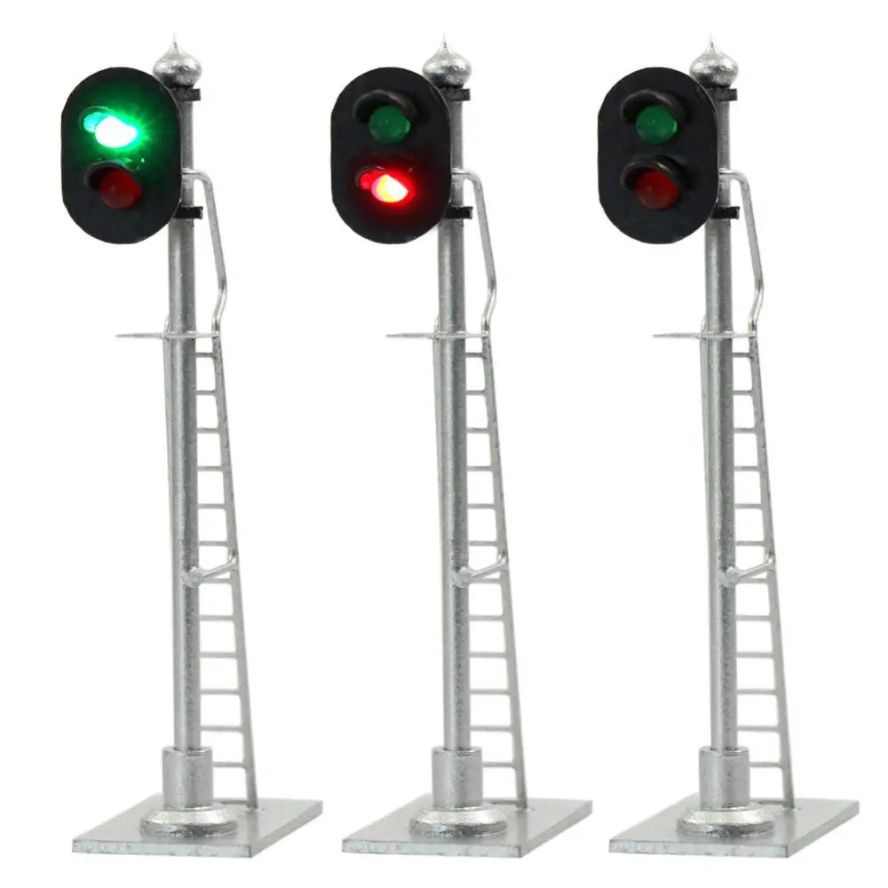 Evemodel JTD873GR 3pcs Model Railway HO Scale Traffic Signal 2-Lights Green Red Block Signal 6cm