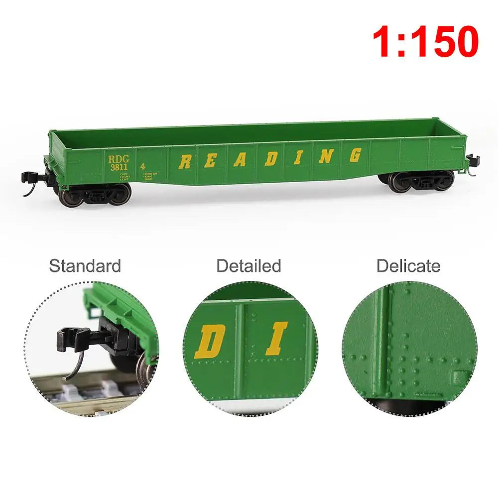 Evemodel 1 Unit N Scale 1:160 53ft Low-side Gondola Car 33" Metal DC Wheelsets Model Wagons C15014P