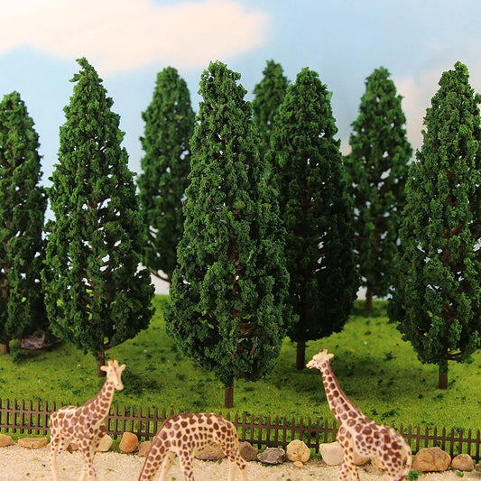 Evemodel 10pcs Model Pine Trees 1:25 Green For O G Scale Railway Layout 16cm S16060