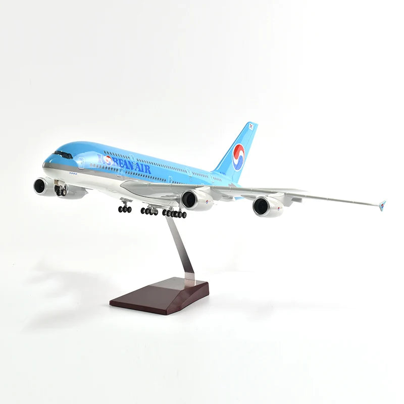 47cm Korean Air Boeing b747 Plane Model Airplane Model Aircraft Resin Diecast 1:160 Scale with Light & Wheel Planes