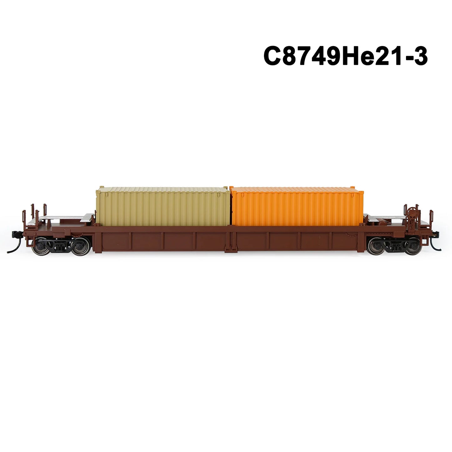 Evemodel 1 Set HO Scale 1:87 Well Car with Container Model Railway Wagons Model Train Freight Car C8749