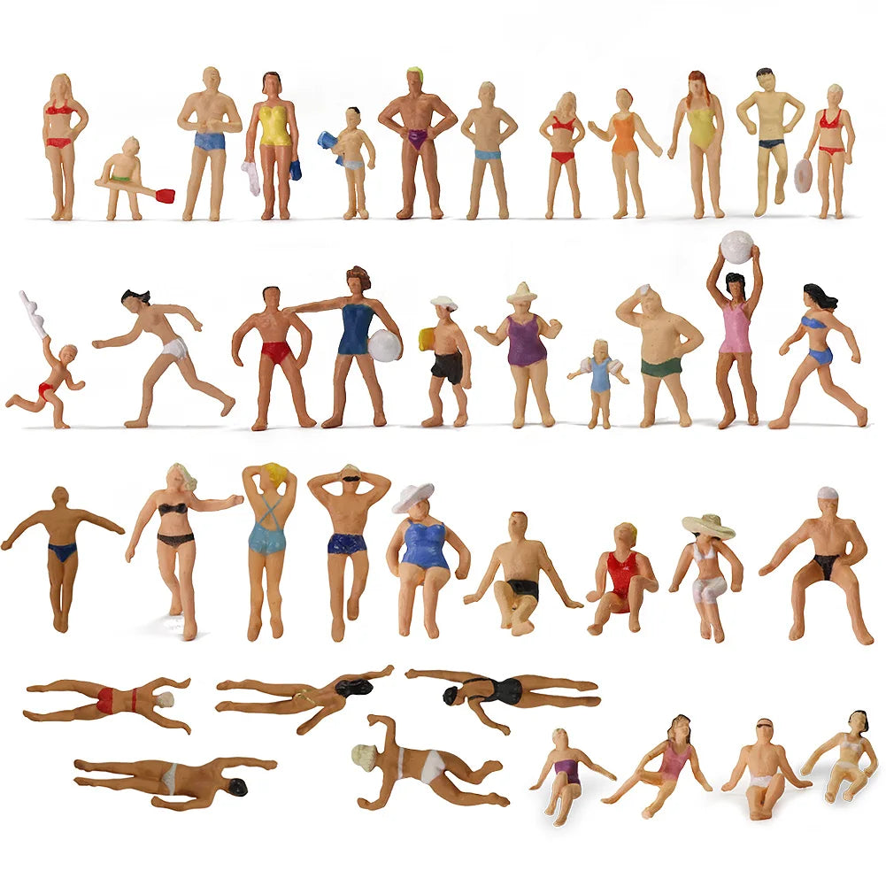 Evemodel 40pcs Different Poses HO Scale 1:87 Swimming Figures Swimming People Beach Scenery Layout P8720