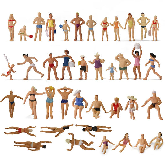 Evemodel 40pcs Different Poses HO Scale 1:87 Swimming Figures Swimming People Beach Scenery Layout P8720