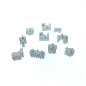 10pcs/lot Plastic 1/2000 Scale Model Building Kit for Train Layout, Miniature Architecture, and Toy Building
