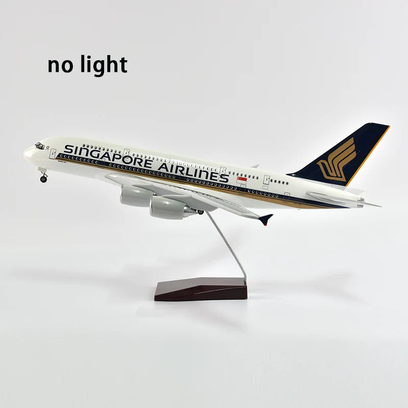 47cm Resin Diecast 1/150 Scale Singapore Airlines Airbus A350 Airplane Model Plane With LED Light & Wheel Aircraft