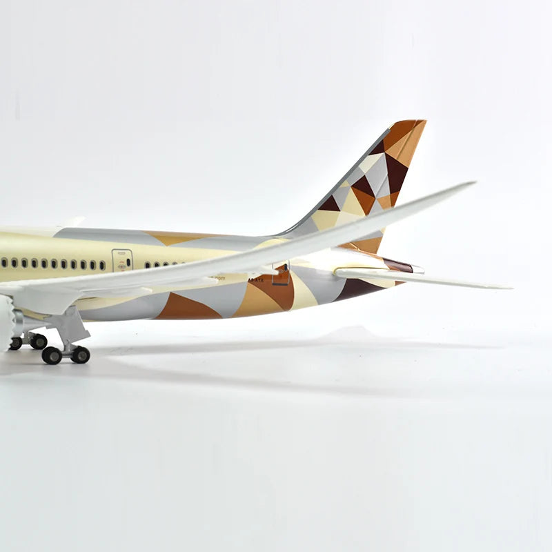 43cm Resin Diecast 1:144 Scale Etihad Boeing 787 Plane Model Airplane Model Aircraft with Light & Wheel Planes