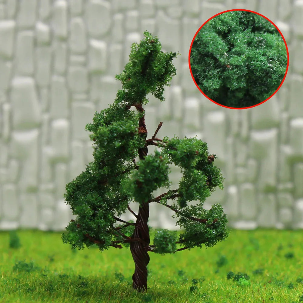 D3210 100pcs N Z Scale 1:200 Deep Green Model Trees Iron Wire Trunk 32mm Railroad Layout