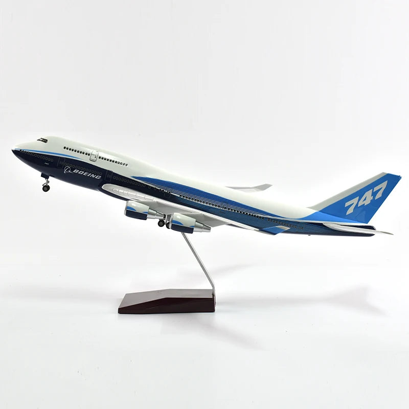 46cm Original Boeing 747 Plane Model Airplane Model Aircraft Model 1/160 Scale Diecast Resin Airplanes Planes W Light