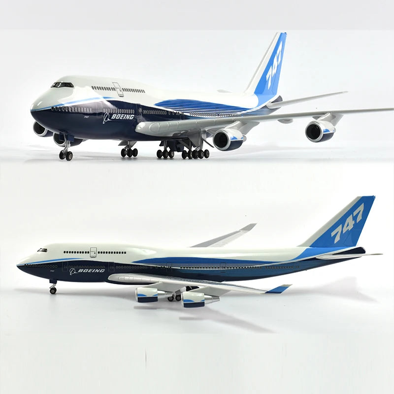 46cm Original Boeing 747 Plane Model Airplane Model Aircraft Model 1/160 Scale Diecast Resin Airplanes Planes W Light