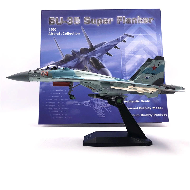 Aircraft Plane model 1/100 Russian Air Force fighter Su 35 airplane Alloy model diecast 1:100 metal Planes