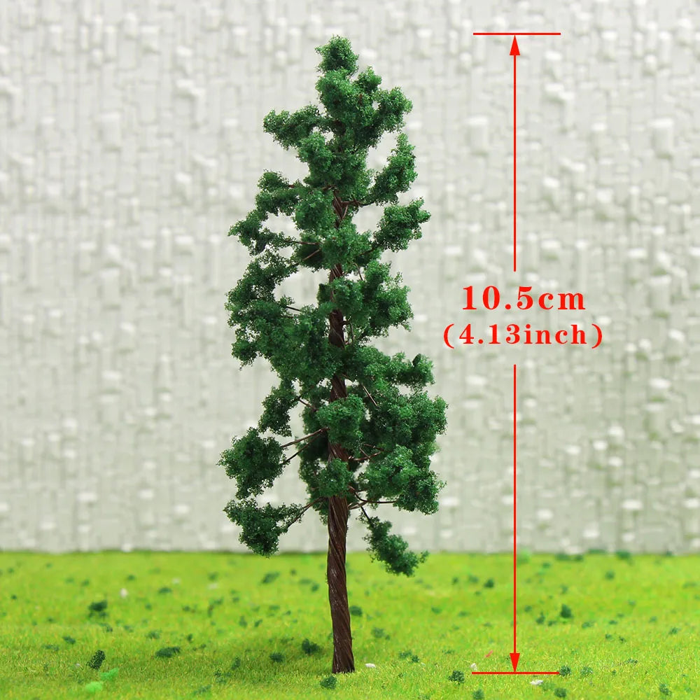 Evemodel Deep Green Trees D11040 10pcs O Scale 1:50 Model Trees Iron Wire Trunk Sponge Leaf Model Trains