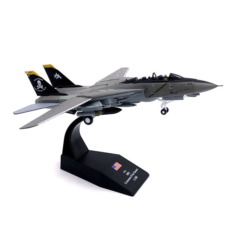 1/100 Scale Alloy Model Diecast  USA F-14 Tomcat Jolly Roger Squadron vf103 Boeing Military Missile bomber