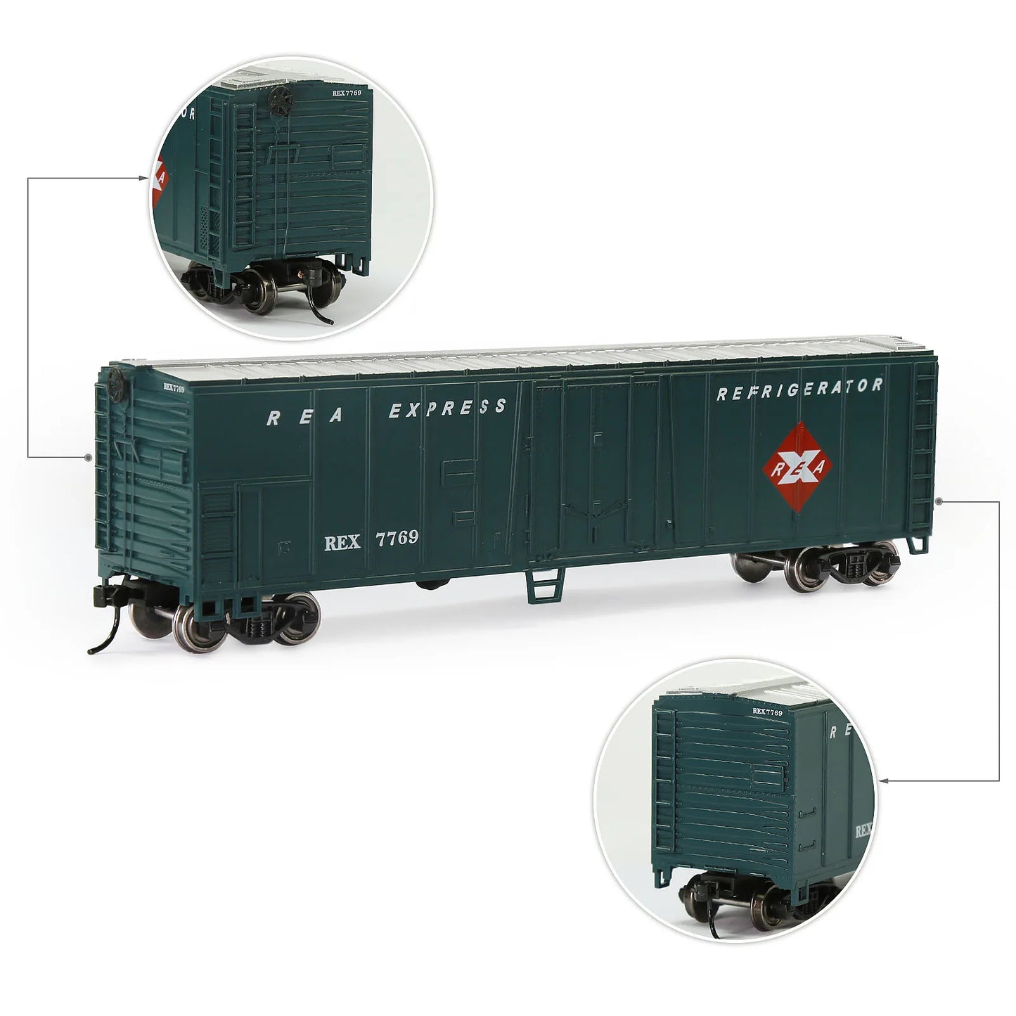 Evemodel Train HO Scale 1:87 50' Steel Reefer Car Rolling Stock C8750