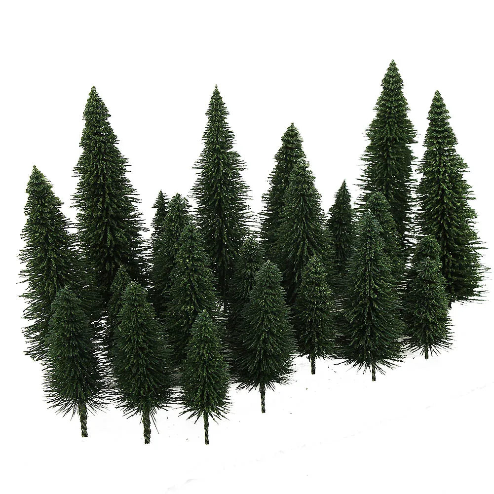 Evemodel 5cm-12.5cm Model Pine Trees Deep Green Pines For HO O N Z Scale Model Railway Layout Mini Scene S0804