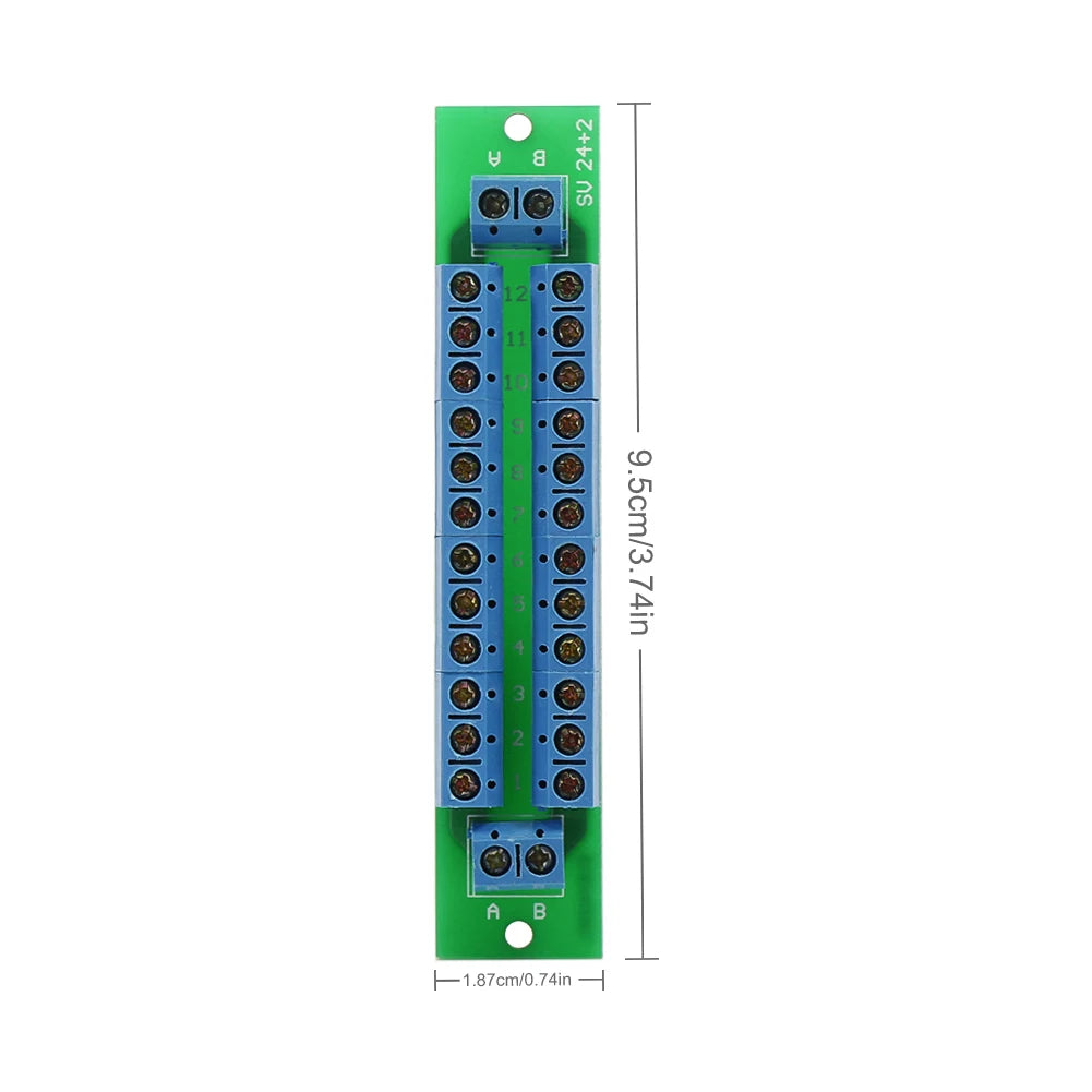 Evemodel 2 Units Double-Layer Power Distribution Board 2 Inputs 2 X 13 Outputs for DC AC Voltage PCB007