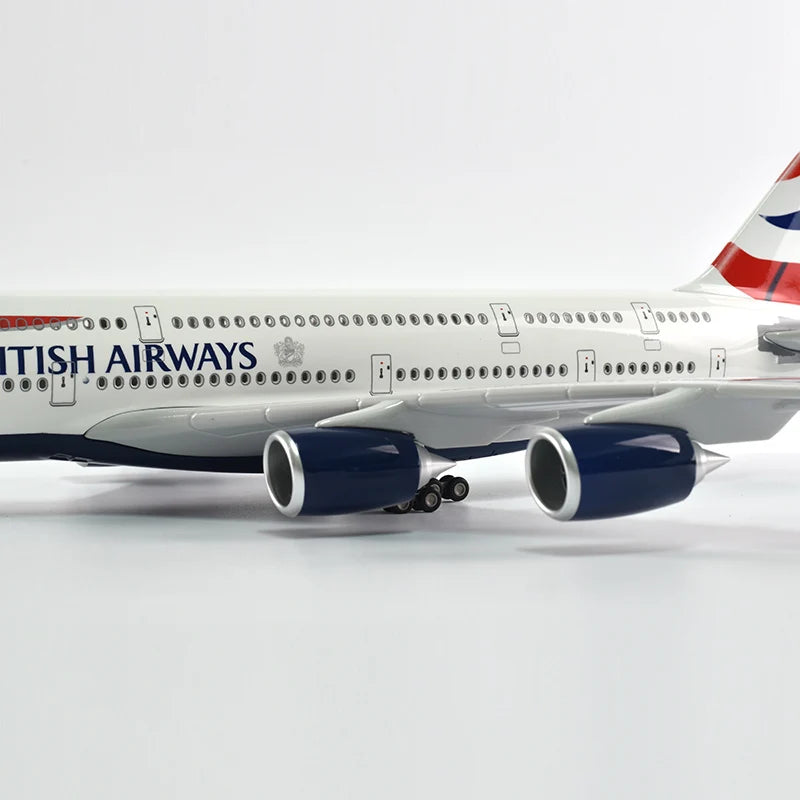 46cm British Airways Airbus a380 Plane Model Airplane Model Aircraft Resin Diecast 1:160 Scale with Light & Wheel