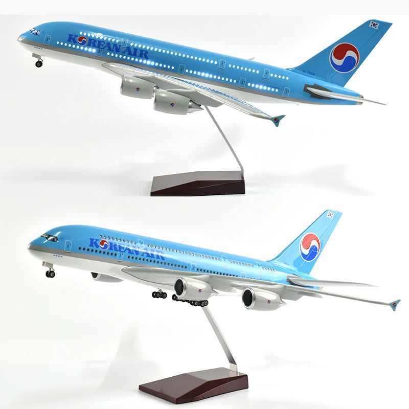 47cm Korean Air Boeing b747 Plane Model Airplane Model Aircraft Resin Diecast 1:160 Scale with Light & Wheel Planes