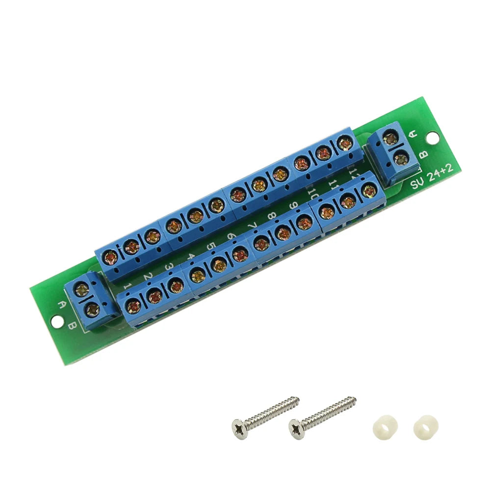 Evemodel 2 Units Double-Layer Power Distribution Board 2 Inputs 2 X 13 Outputs for DC AC Voltage PCB007