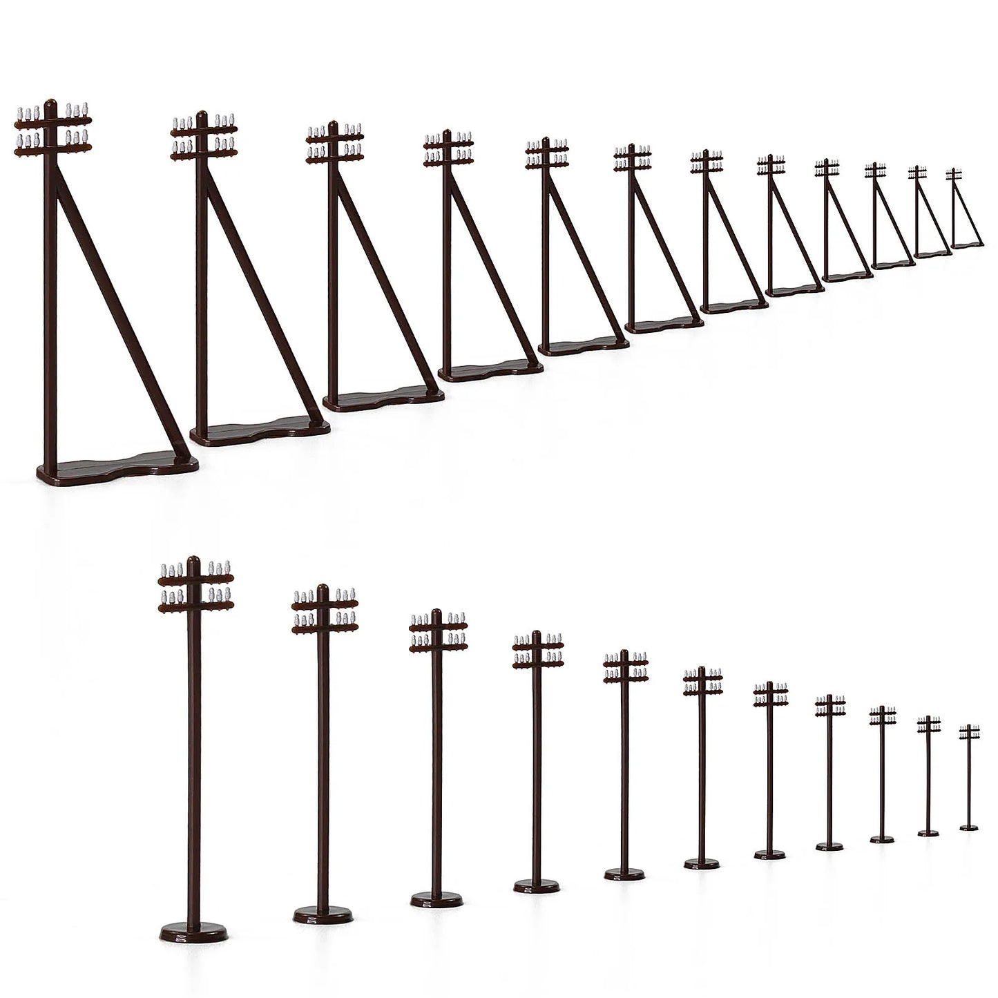 Evemodel 24pcs Model Trains N Scale Power Poles 1:160 Telegraph Poles 4.3cm Railroad Diorama GY19150