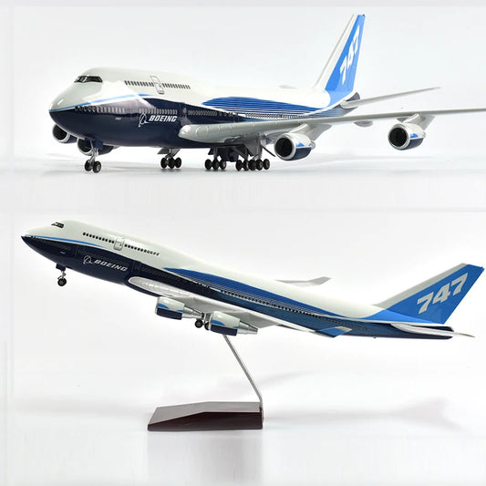 46cm Original Boeing 747 Plane Model Airplane Model Aircraft Model 1/160 Scale Diecast Resin Airplanes Planes W Light