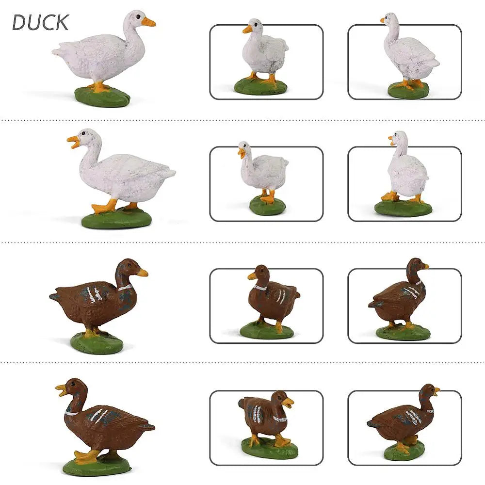 Evemodel 14pcs O Scale 1:43 PVC Model Duck Goose Farm Animals Domestic Fowl Model Railway Layout AN4305