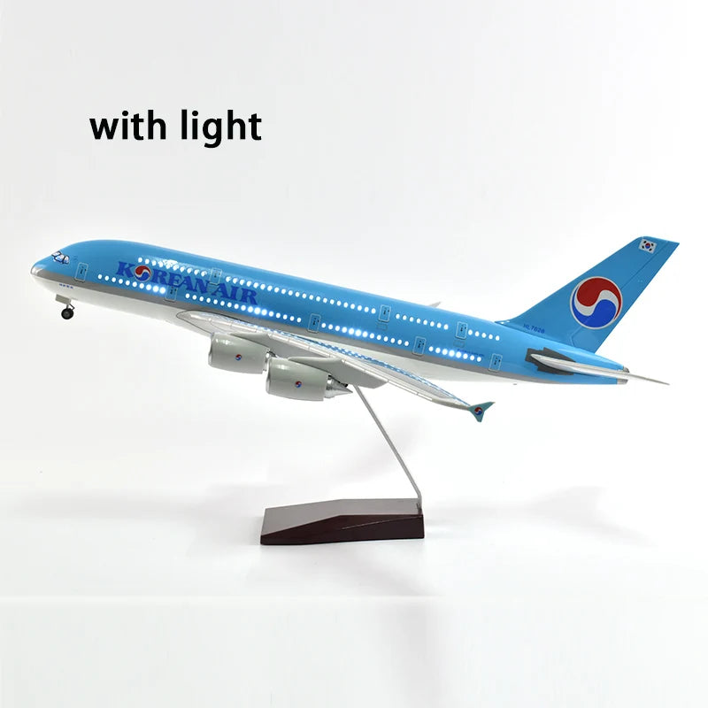 47cm Korean Air Boeing b747 Plane Model Airplane Model Aircraft Resin Diecast 1:160 Scale with Light & Wheel Planes