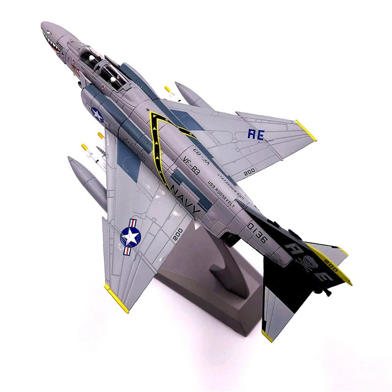 1/100 Scale Diecast Metal F-4 Fighter Ghost Military Bomber