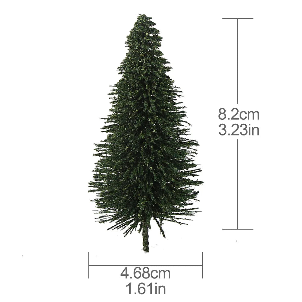 Evemodel 5cm-12.5cm Model Pine Trees Deep Green Pines For HO O N Z Scale Model Railway Layout Mini Scene S0804