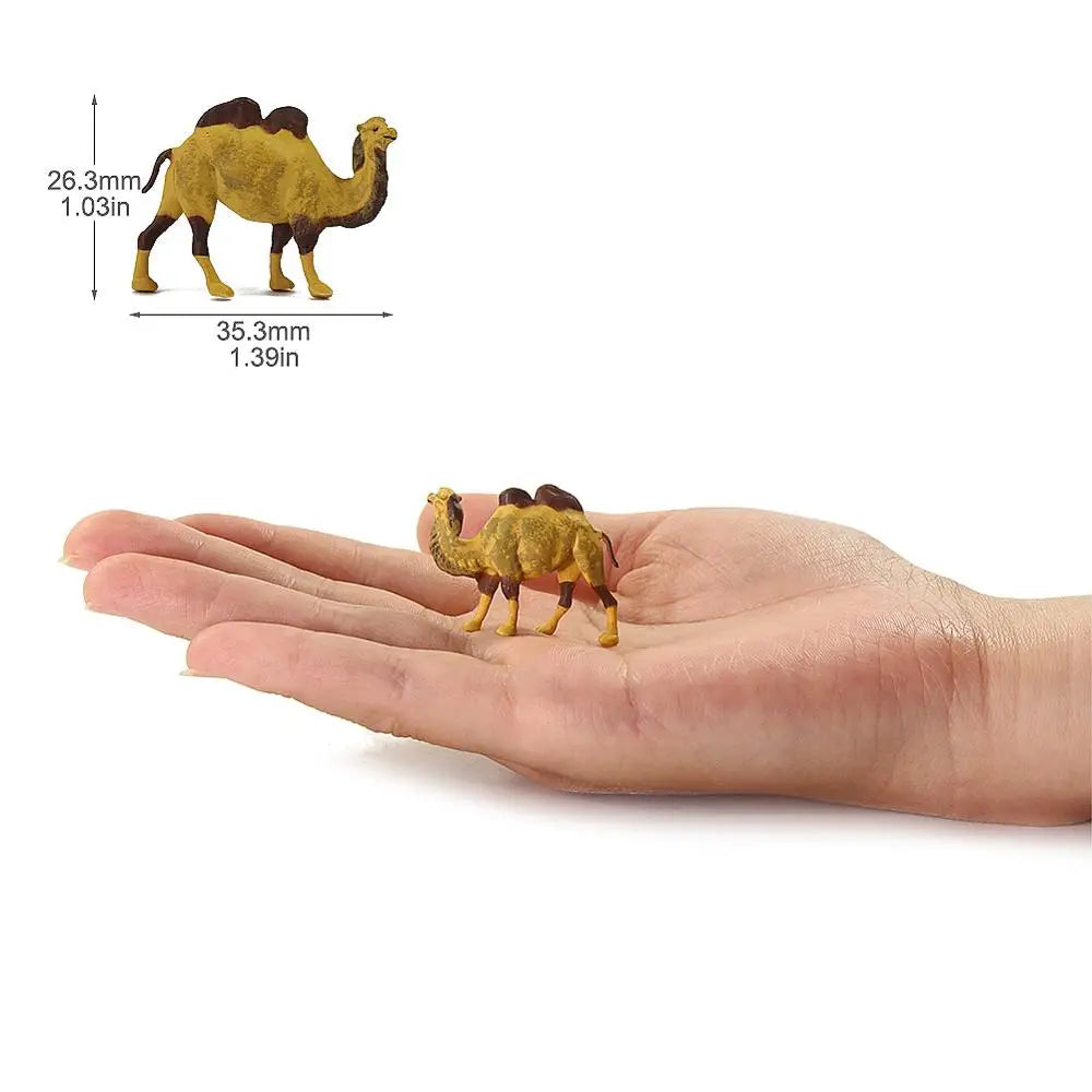 Evemodel Animals 12pcs Model Trains HO Scale 1:87 PVC Painted Two-humped Camel Bactrian Camel Wild Animal AN8710