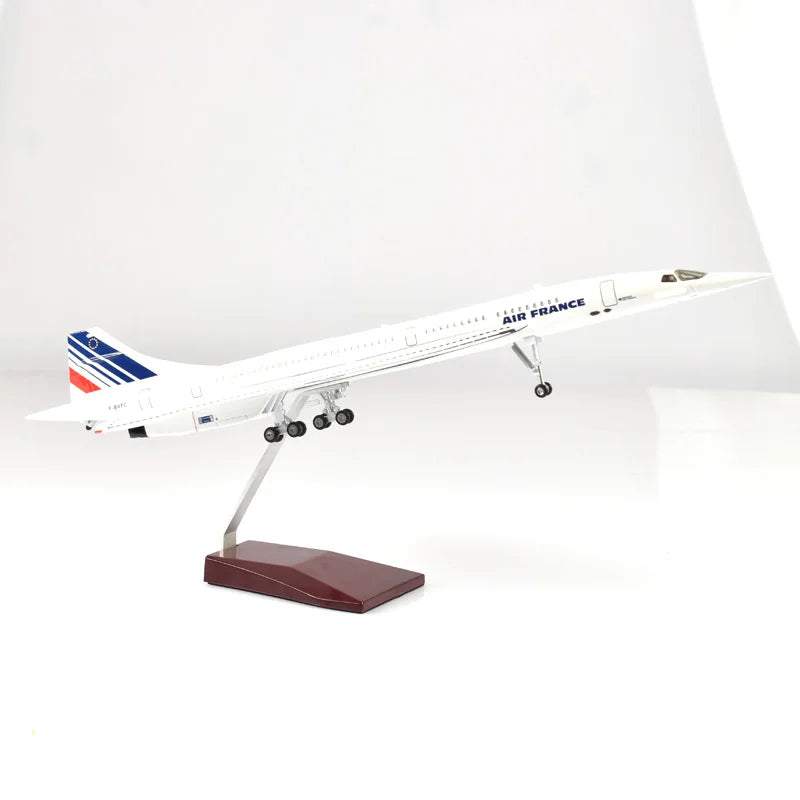 50cm Resin Diecast Air France Concorde With Light & Wheel  Plane Model Airplane Model Aircraft