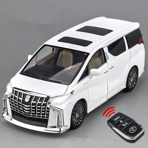 1:24 Toyota Alphard MPV Diecast Metal Car Model with Alloy Simulation, Sound & Light Features, Perfect Toy Gift for Kids with Key