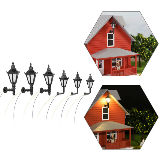 Evemodel 10pcs 1:25-1:200 Model Railway Hanging Lamps Outdoor Wall Lamps Lights N HO O G Scale LEDs