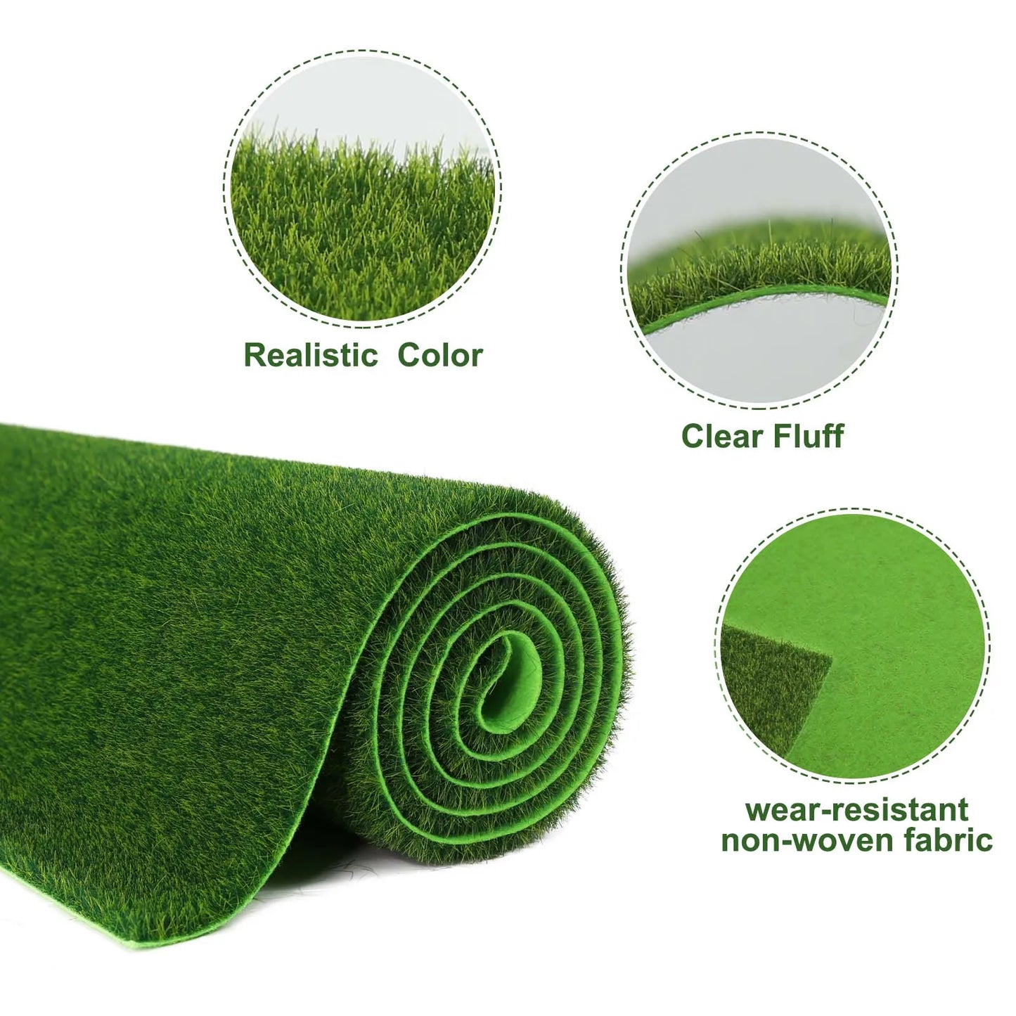 Evemodel 41cm*99cm Grass Mat 3mm 5mm 8mm Thick Artificial Lawn Carpet for DIY Project Model Architectural Layout