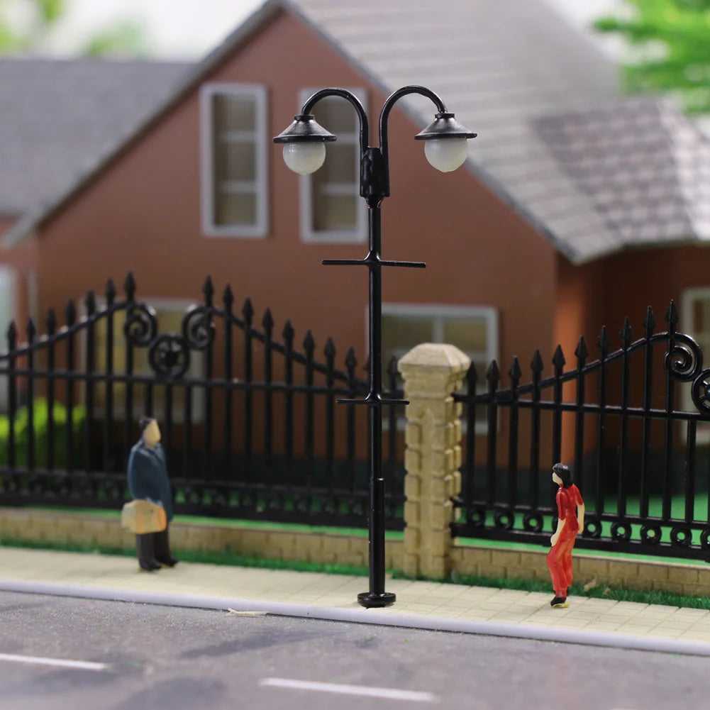 Evemodel LYM60 5pcs Model Train HO Scale 1:87 Street Lights Lamp Post LEDs 65mm 2-LEDs Warm White