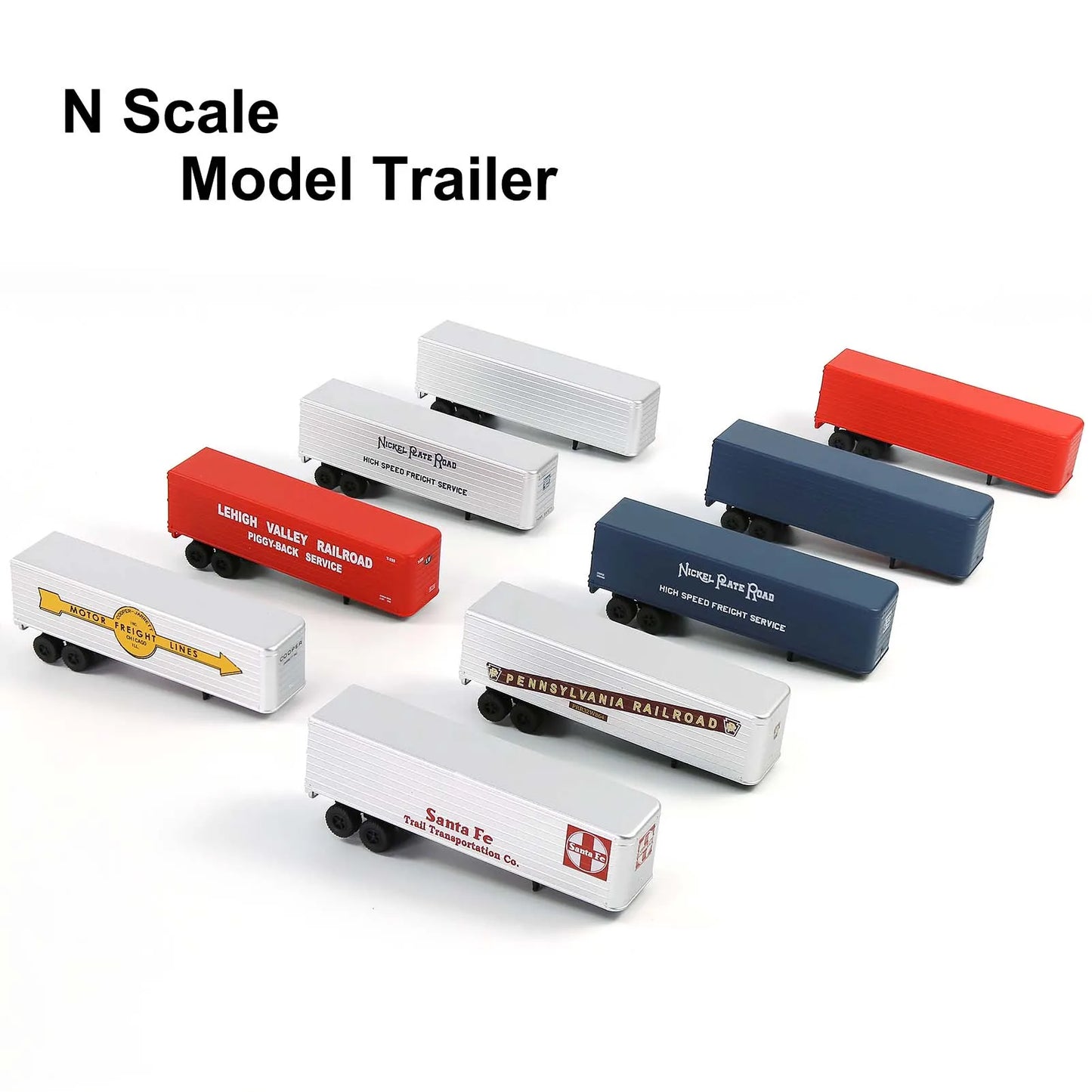 Evemodel Semi-trailer - N Scale Model Trailer Painted (Pack of 2) for Model Tractor Model Wagon C15065