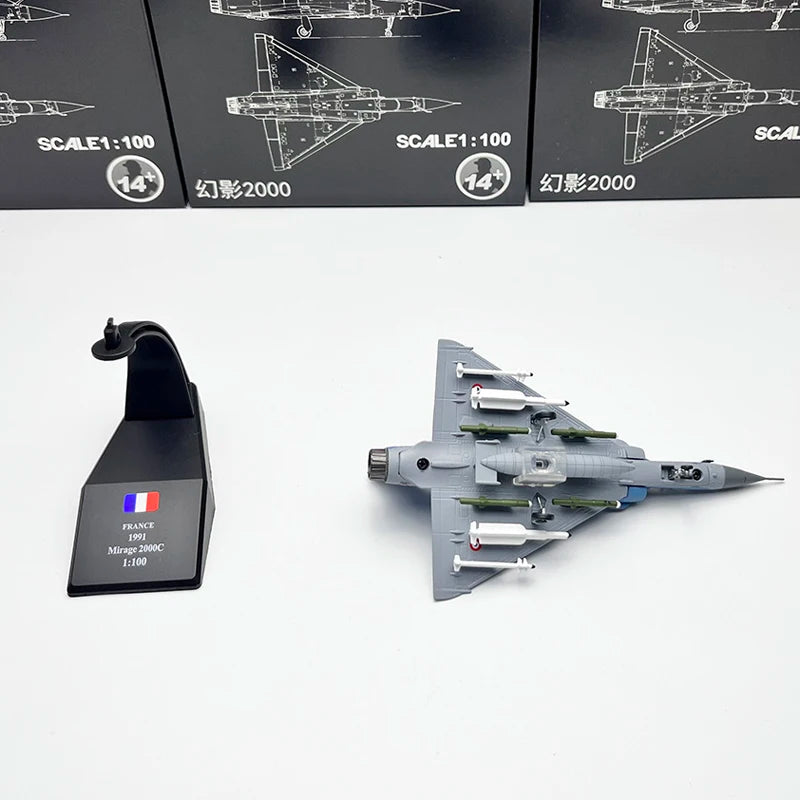 Diecast Metal 1/100 Scale French Mirage 2000 Fighter Jet Mirage-2000 Aircraft Model Planes