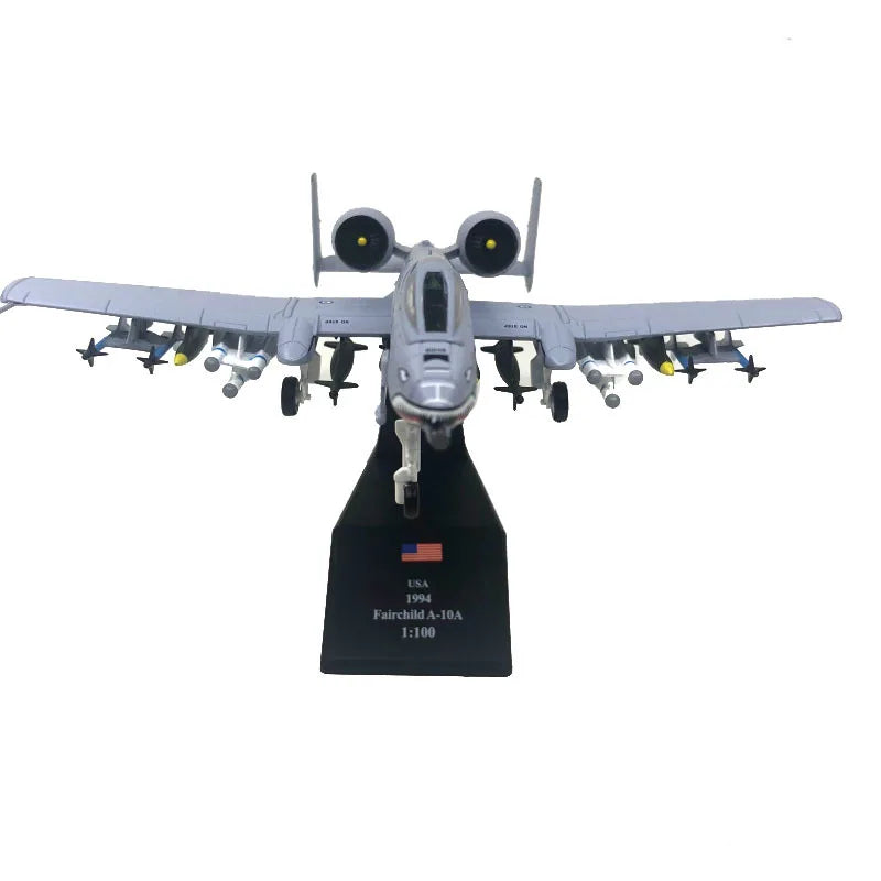 1/100 Scale Diecast Metal A10 Fighter Fairchild Republic A-10 Thunderbolt II