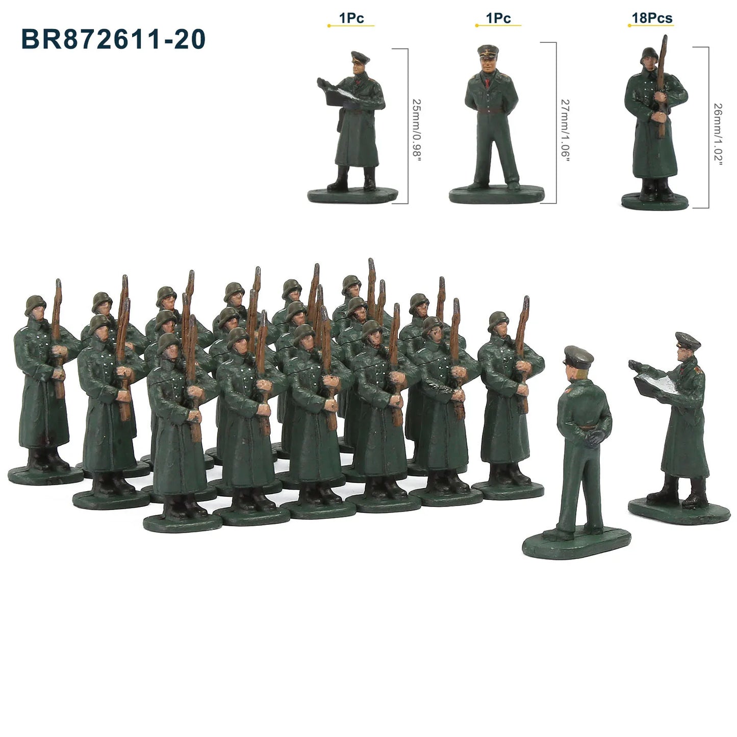 Evemodel HO Scale 1:87 Model Soldiers Officer Military Figures Army Men Armour Infantry