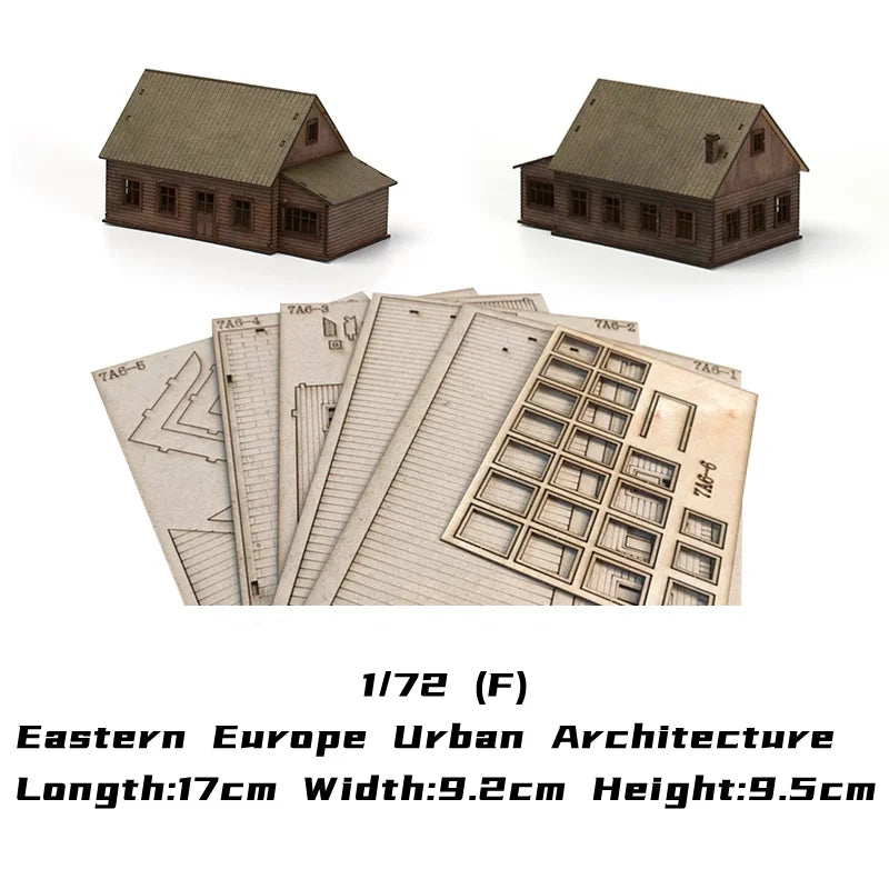 1/72 Scale Wooden House Assembly Puzzle Model Kit for DIY Home Decor