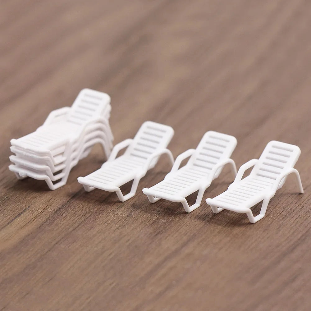 Evemodel 24pcs O OO HO TT N Z Scale Model Loungers Leisure Beach Chairs Settee for Seabeach Scene