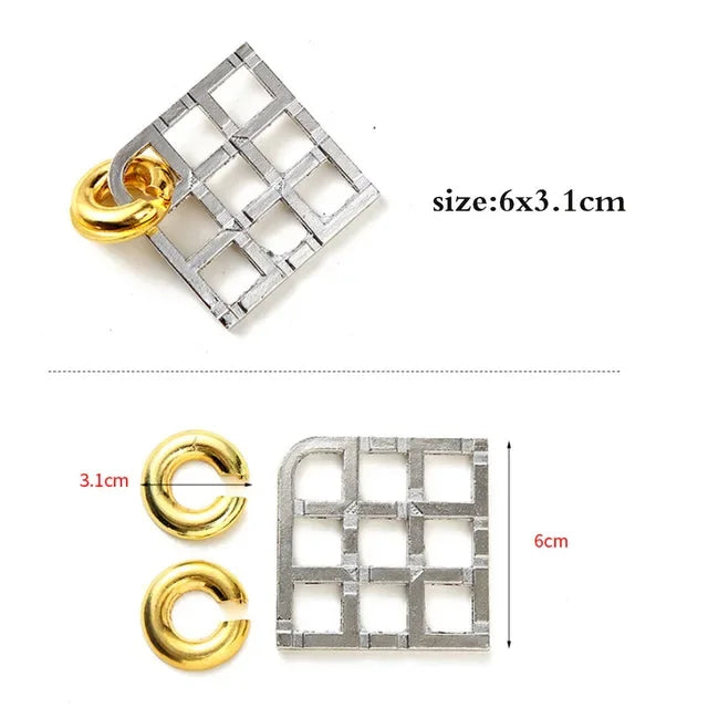 1pc Classic IQ Metal Brain teaser Magic Baffling Puzzle Brainstring Jigsaw Game Unlocking Unlooping Novel Toy for Children Adult