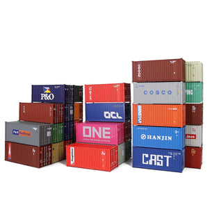 3pcs HO Scale 1:87 20ft Shipping Containers Cargo Box Model Railway