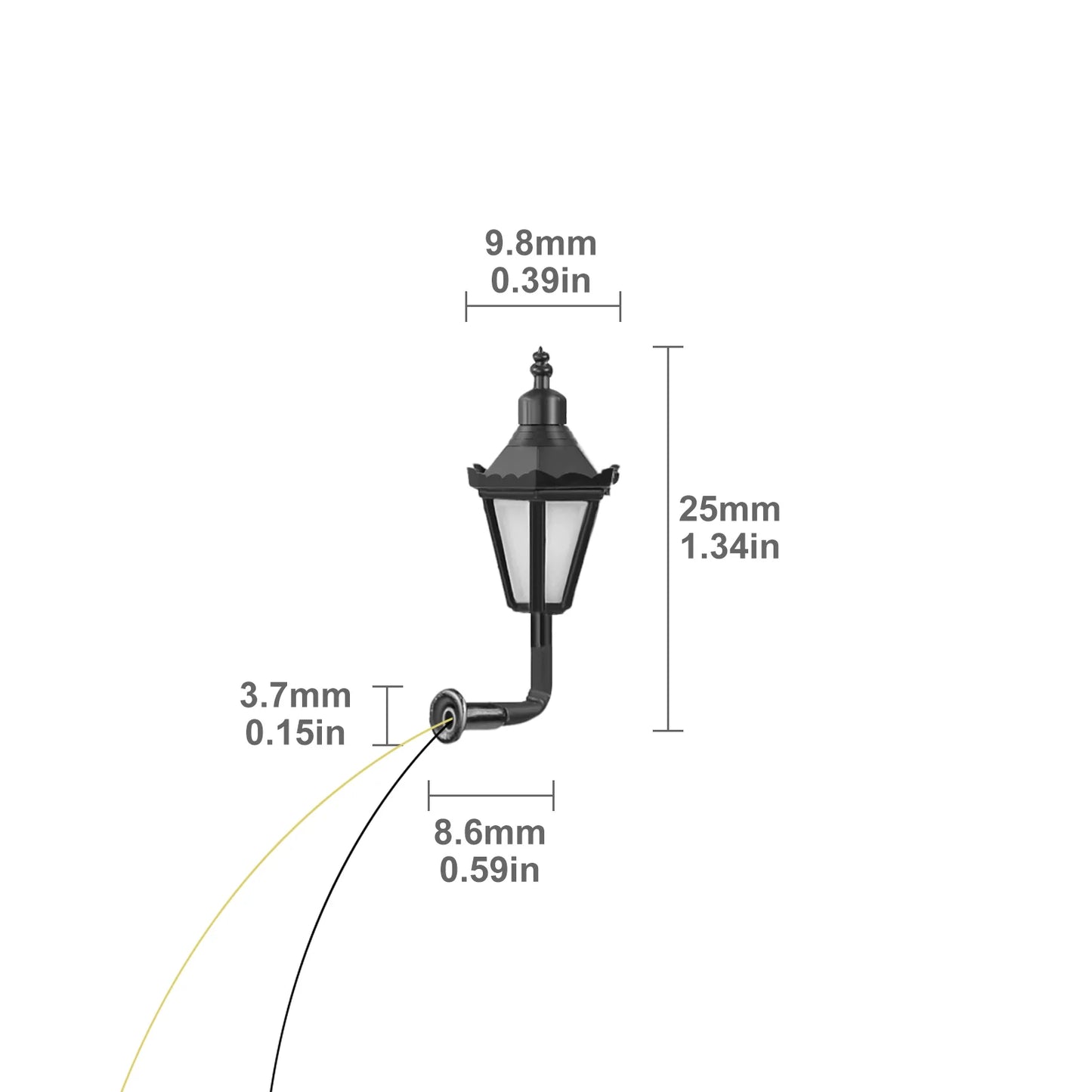 Evemodel 10pcs 1:25-1:200 Model Railway Hanging Lamps Outdoor Wall Lamps Lights N HO O G Scale LEDs