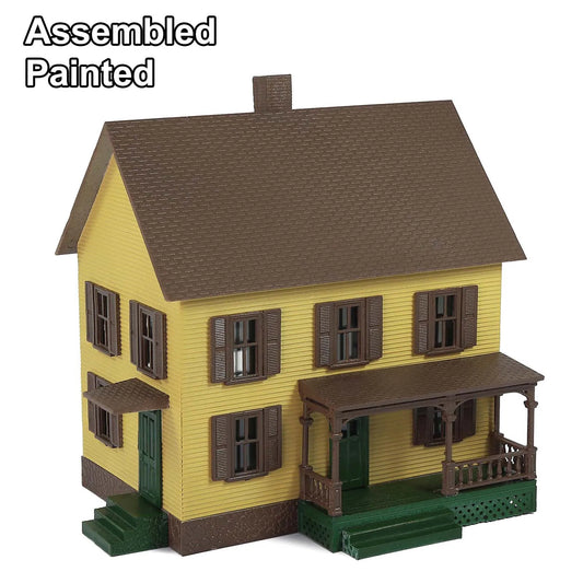 Evemodel HO Scale Model Village House 1:87 Assembled Painted Building with Porch JZ8709Y