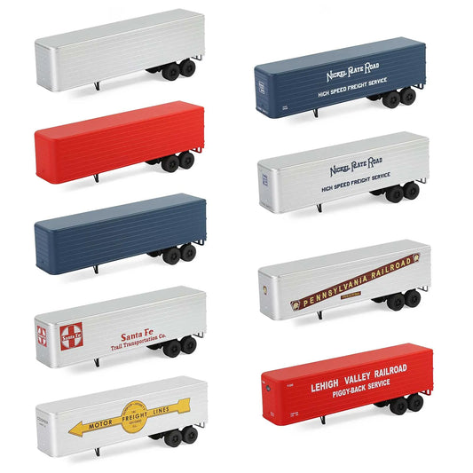 Evemodel Trailer - HO Scale 1:87 Model Trailer Painted (Pack of 2) for Model Tractor Model Wagon C8765