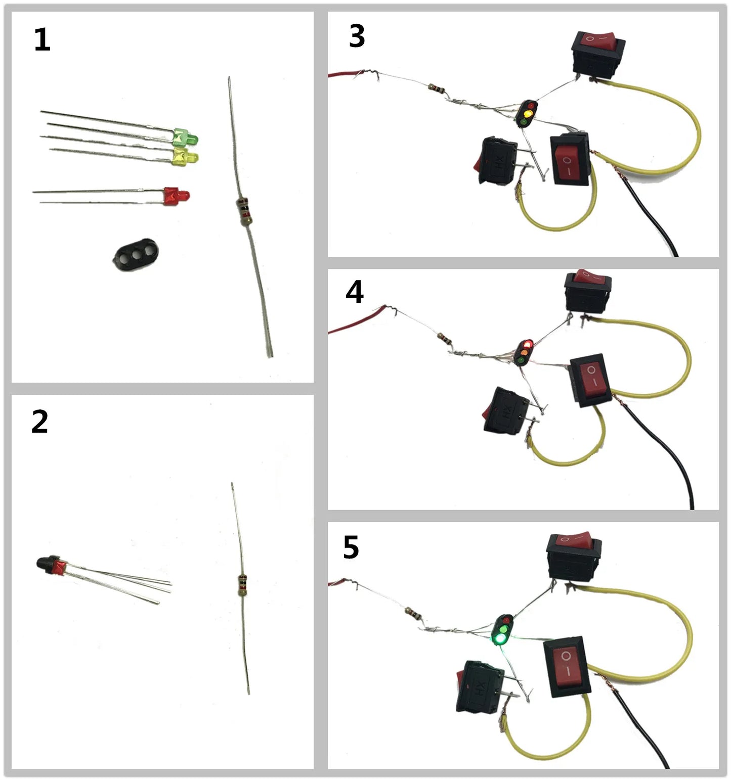 JTD13 10 Units Target Faces With LEDs for Railway Signal N or Z Scale 3-light Block Signal Traffic Lights Red Yellow Green