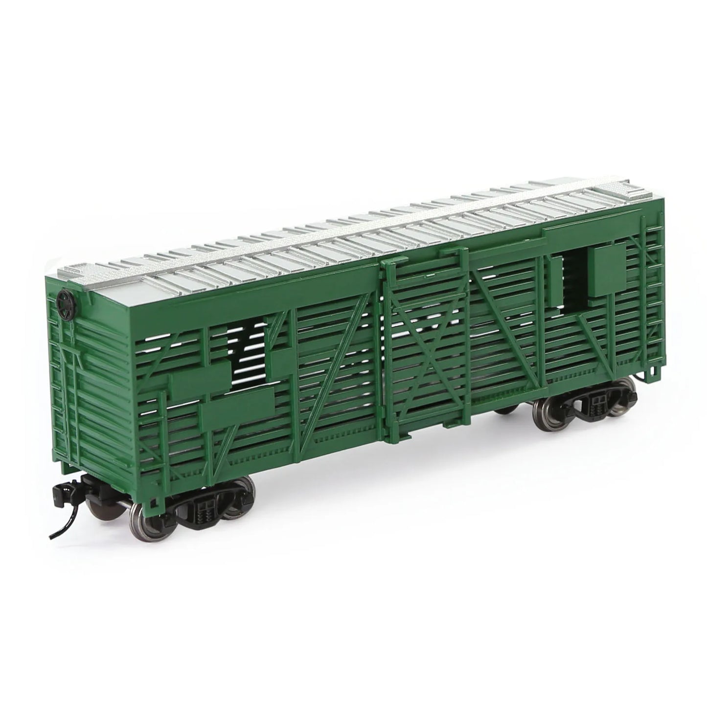 C8767 Evemodel Trains - Painted Unlettered HO Scale 40' Cattle Wagon Stock Car with Metal Wheels