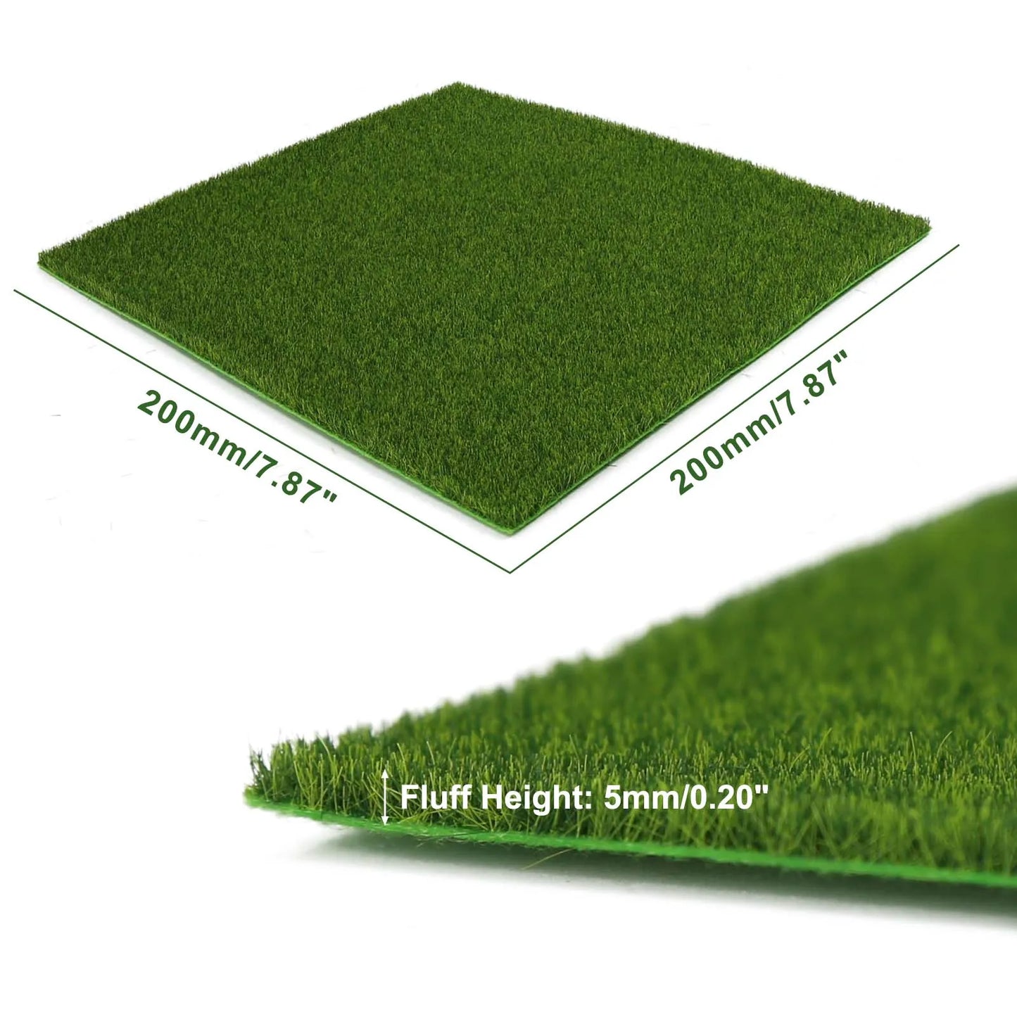 Evemodel 1pc 20cm*20cm Square Grass Mat 3mm 5mm 8mm Thick Artificial Lawn Carpet for DIY Project Model Scene Railway Layout