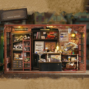 DIY Wooden Miniature Magic Wand Shop Kit - 3D Puzzle Villa Dollhouse with Furniture & Lights, Home Decor Gift for Friends